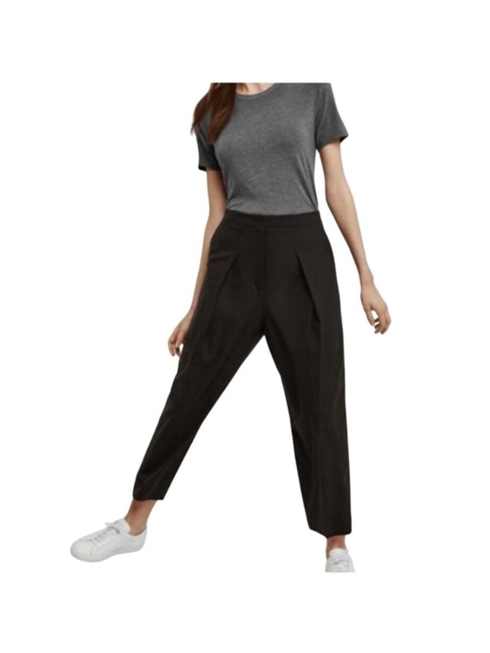 Kit + Ace Black Wool Cashmere Silk Rhodes Trouser Pants